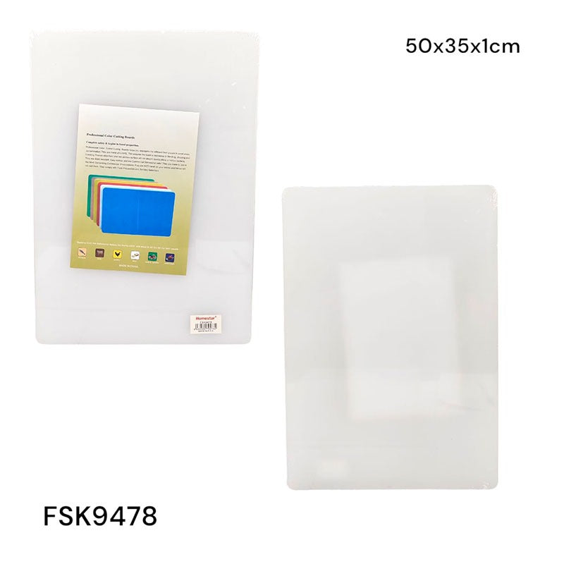 Tabla de Picar Plástico Blanco 50x35x1cm FSK9478 Selecto