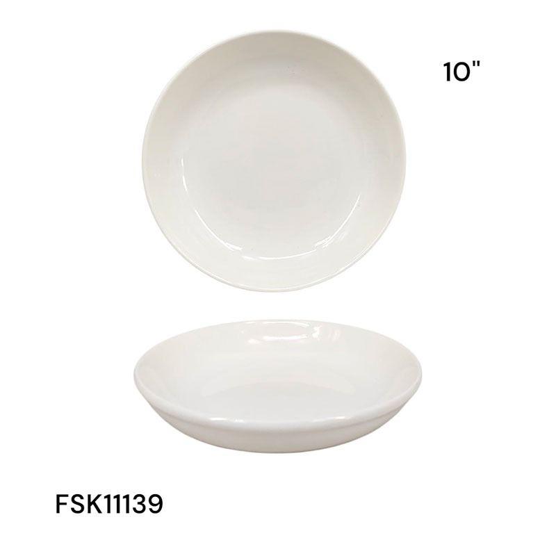 (LLEGANDO 27 DE MARZO) Plato de Cerámica Redondo Blanco 10" FSK11139