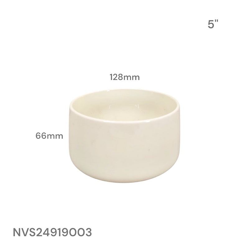 Plato de Cerámica Hondo Redondo 5" Blanco NVS24919003