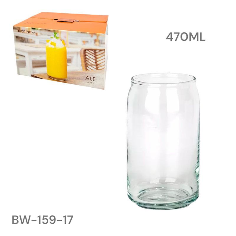 Set 6 Vasos de Vidrio 470ml BW-159-17