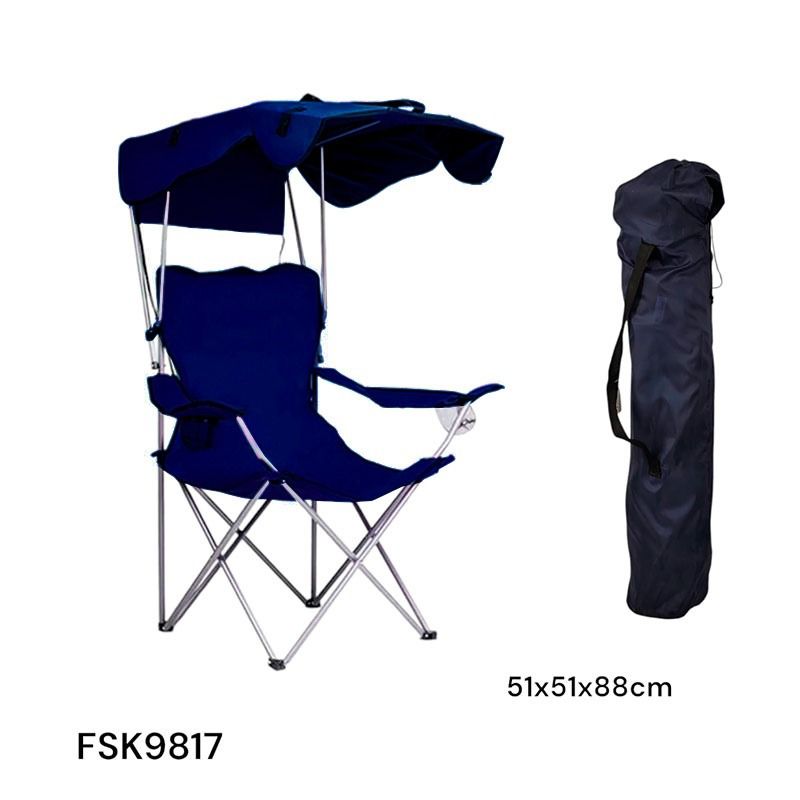 Silla Playero Plegable con Techo Azul, Rojo y Verde FSK9817