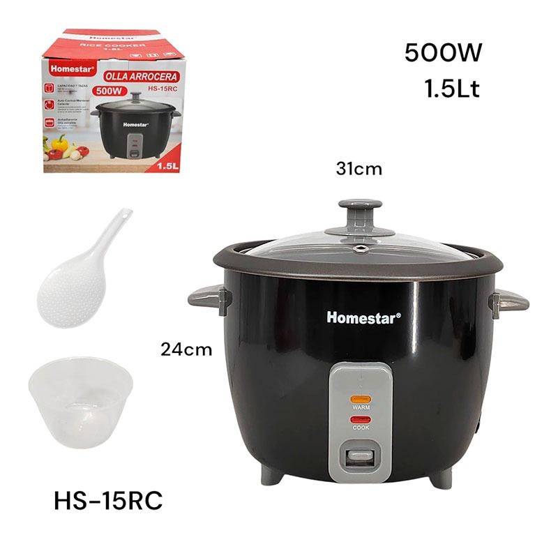 Arrocera Eléctrica 1.5L / 7 Tazas 500W Homestar HS-15RC