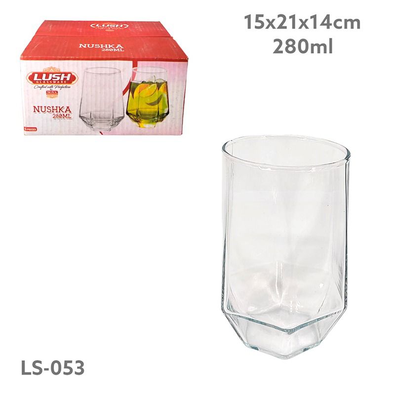 Set 6 Vasos de Vidrio 280ml LS-053