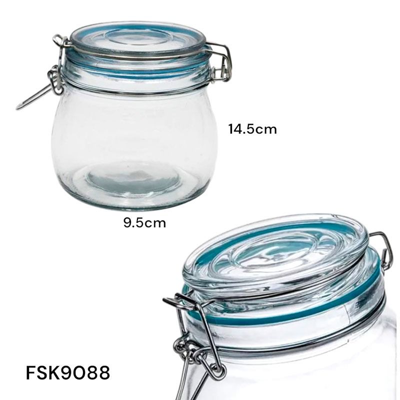 Envase con Tapa de Vidrio Hermético de 500ml FSK9088