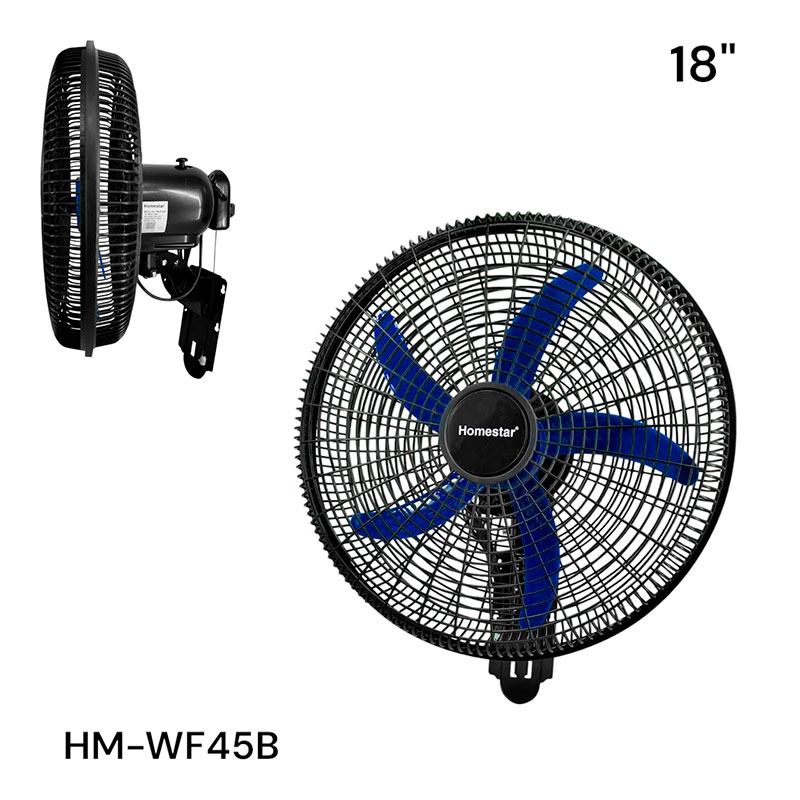 Abanico de Pared 5 Aspa 18" Negro con Azul Homestar HM-WF45B