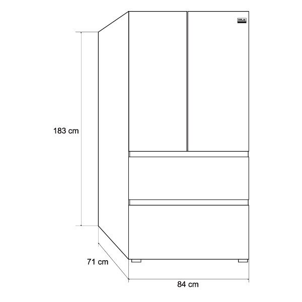 Refrigeradora French Door de Vidrio Negro 17.88P3/508L Inverter BLACK-18D4P Drija DRIJA