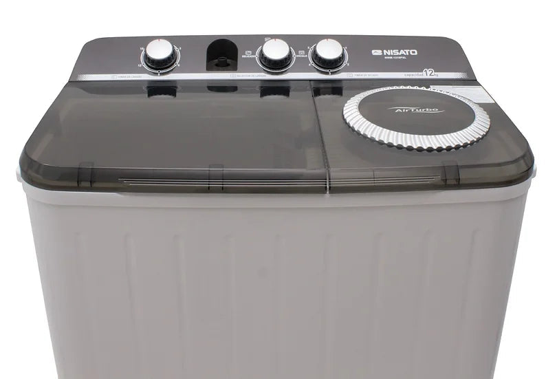 Lavadora Semi Automática Doble Tina 12kg sin Bomba Nisato NWM-1210XL NISATO