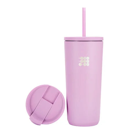 Termo con Carrizo de Acero Inoxidable 16oz con Tapa Hermética Lila Cubitt CT-MUG4
