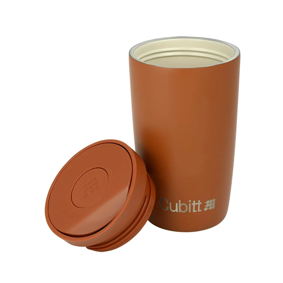 Vaso Mug Termo para Café con Interior Cerámico 12oz Tapa Press & Lift Terracota Cubitt CT-COF9O