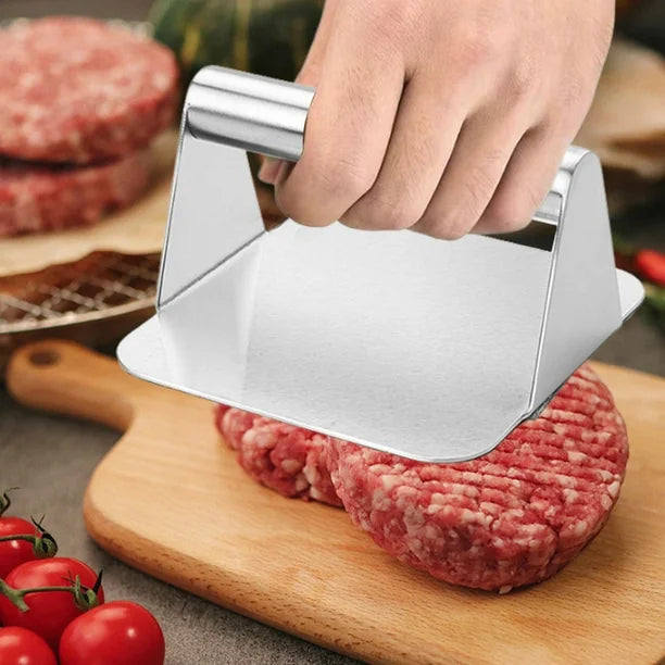 Prensa de Hamburguesa de Acero Inoxidable Cuadrada 14.5cm HVB911 Selecto