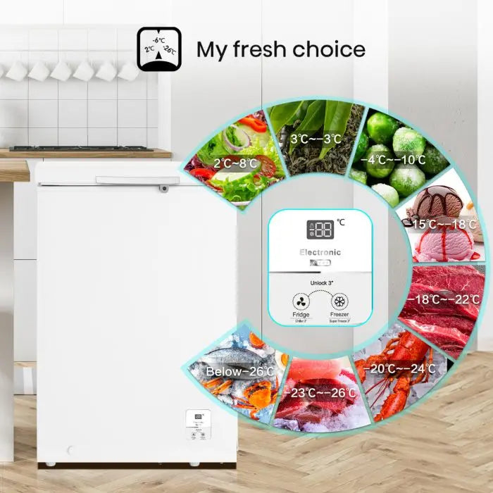 Congelador Horizontal 3.4p3 My Fresh Choice Blanco Hisense FC34D6BWXE Freezer. HISENSE