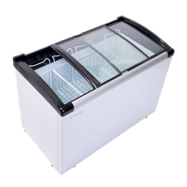 Heladera con Puertas de Vidrio Curvo 9.5P3/270L 4 Canastas NCHC-270GX Nisato Helado. NISATO