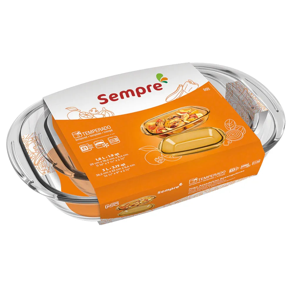 Set 2 Bandeja de Vidrio Asadera 3.0L/1.8L 15120200791391 Selecto