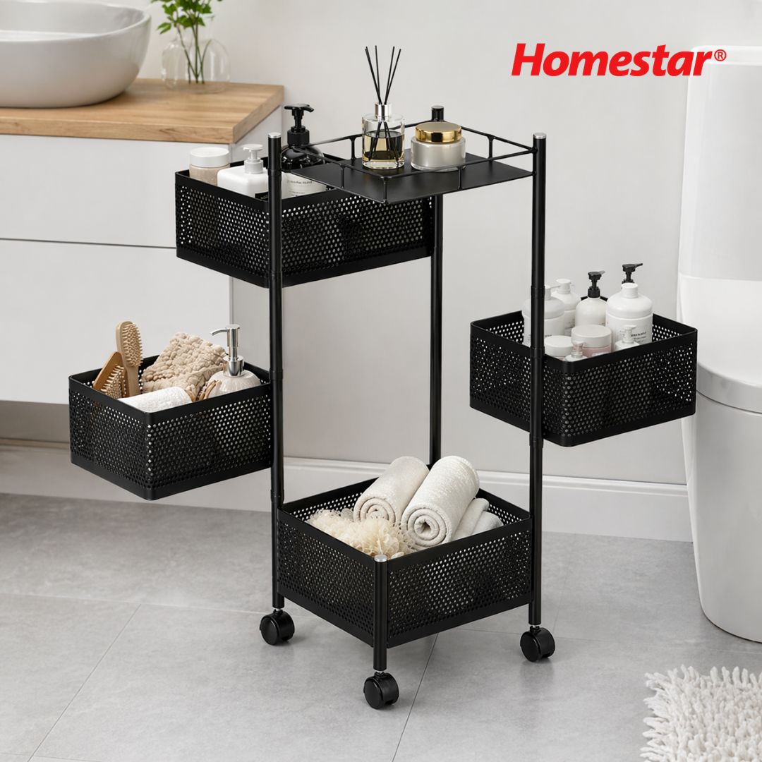 (LLEGANDO 5 DE MARZO) Organizador de 4 Niveles Giratorio con Rueditas Homestar CS62-4