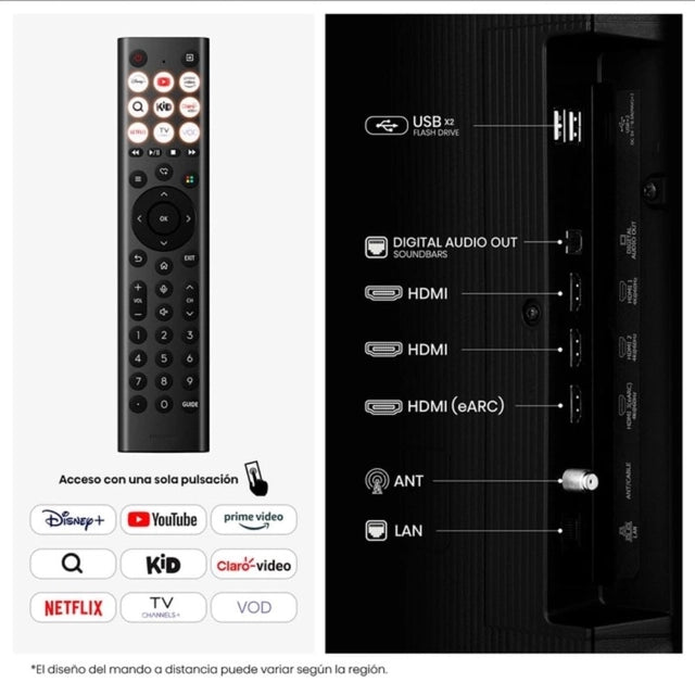 Televisor 55" LED Smart TV QLED 4K Ultra HD VIDAA U6 Modelo 2026 Hisense 55QD5SV Televisión. HISENSE