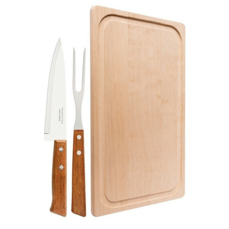 Juego de 3 Piezas Trinchante, Cuchillo & Tabla de Picar Tramontina 22399/089 TRAMONTINA