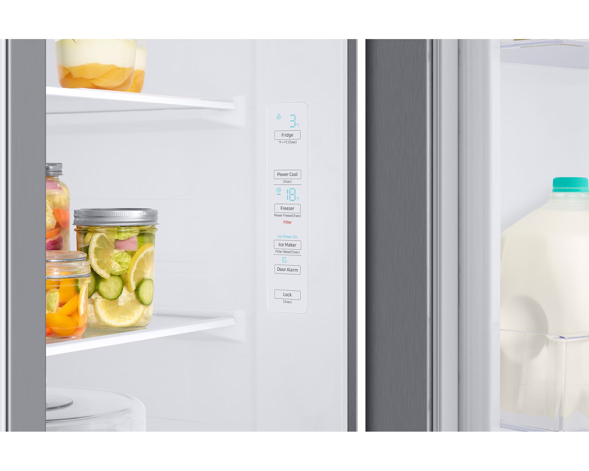 Refrigeradora Side by Side 22p3 con Dispensador de Agua e Hielo Silver all Around Cooling Inverter Samsung RS22T5200S9/AP Samsung