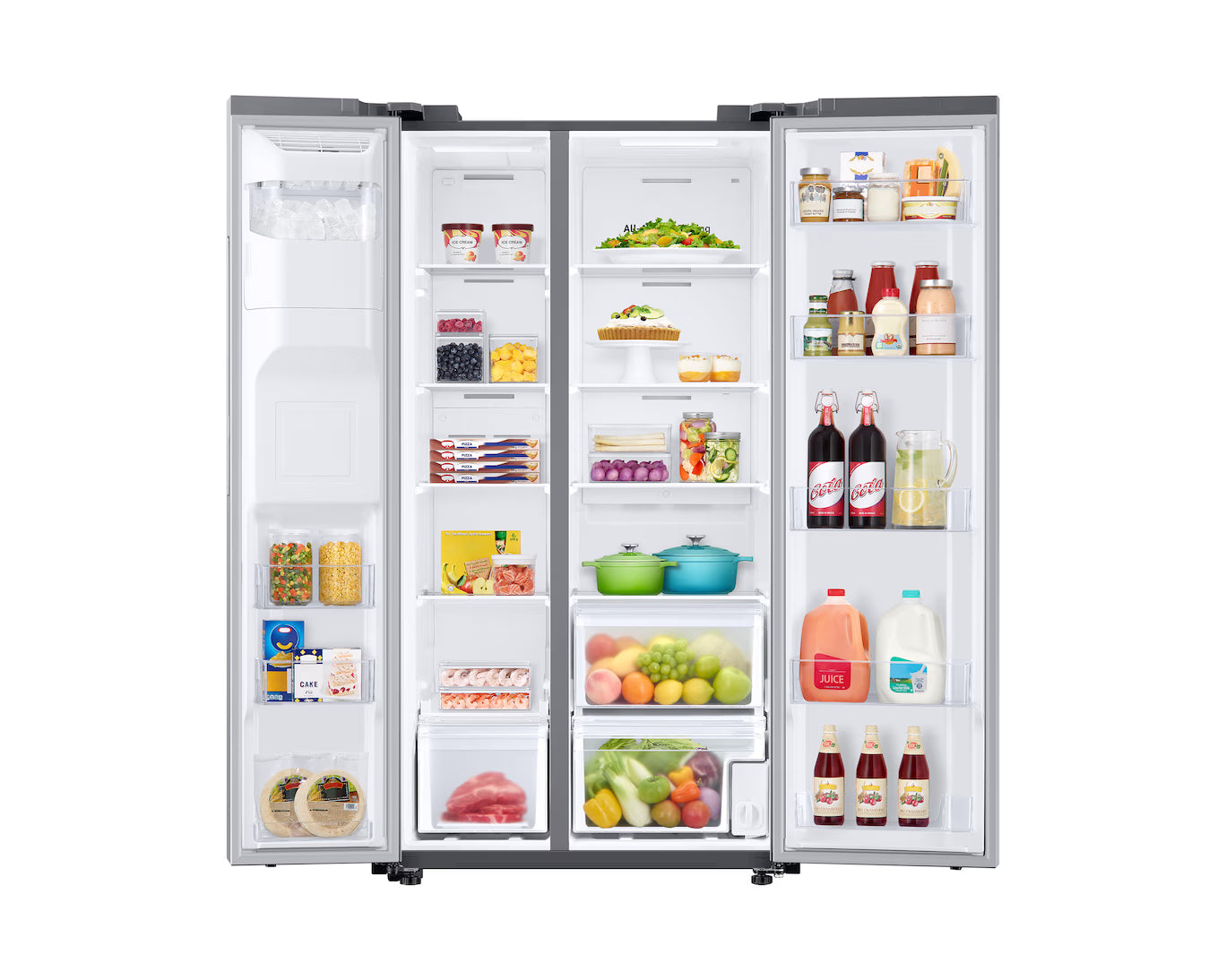 Refrigeradora Side by Side 22p3 con Dispensador de Agua e Hielo Silver all Around Cooling Inverter Samsung RS22T5200S9/AP Samsung