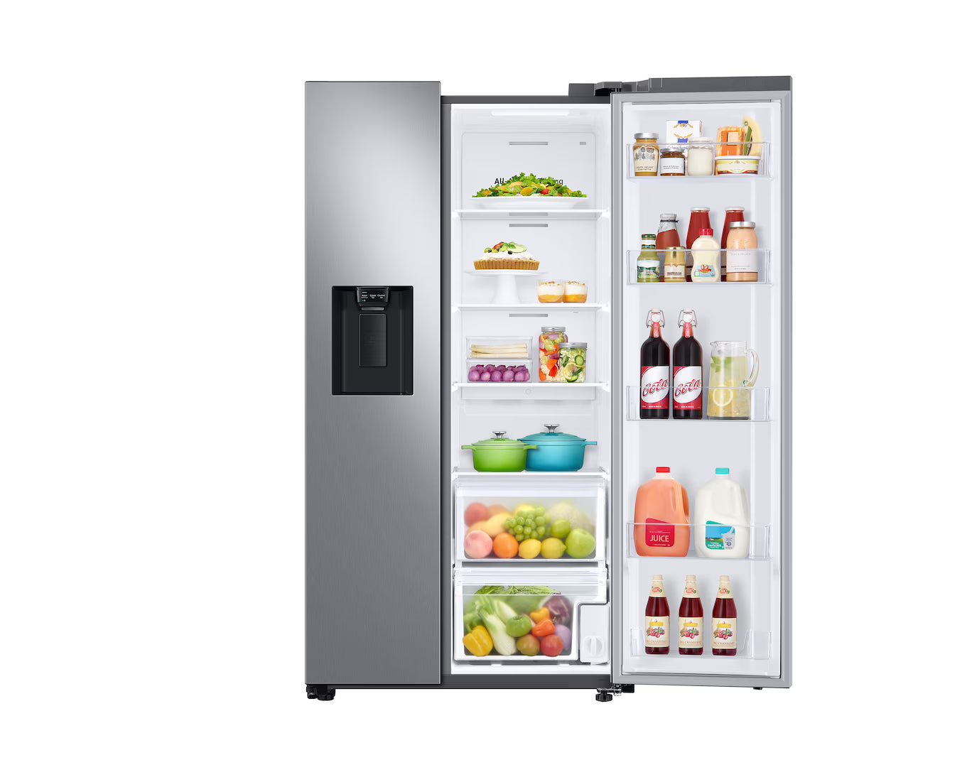 Refrigeradora Side by Side 22p3 con Dispensador de Agua e Hielo Silver all Around Cooling Inverter Samsung RS22T5200S9/AP Samsung