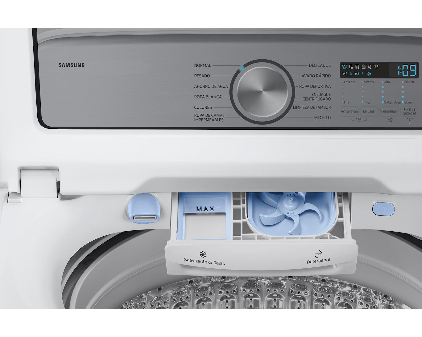 Lavadora Carga Superior 26kg Wifi Smarthings Inverter Samsung WA26DG5500AWAP Samsung