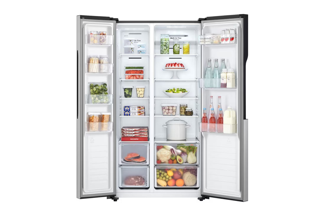 Refrigeradora Side by Side 18p3 Inverter Pantalla LED Táctil Platinum Silver LG GS51BPP