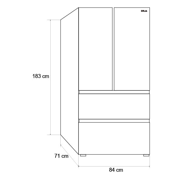 (POR PEDIDO) Refrigeradora 2 Puertas con 2 Gavetas Espejo 18P3 Inverter MIRROR-18D4P Drija Selecto