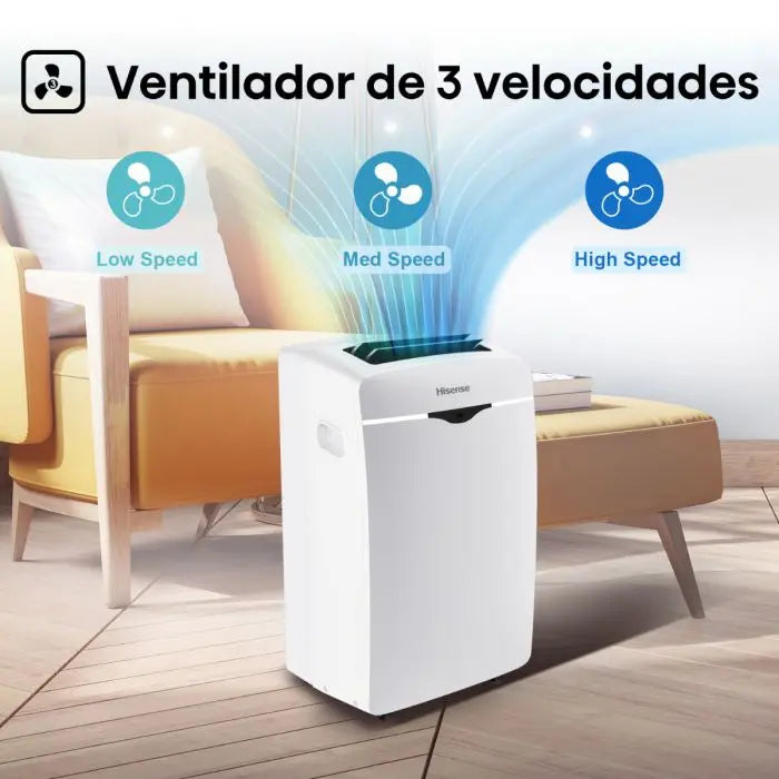 Aire Acondicionado Portátil 12,000 BTU R-32 Bajo Ruido Timer 24 Horas Hisense AP-12CW1RNXS20 HISENSE