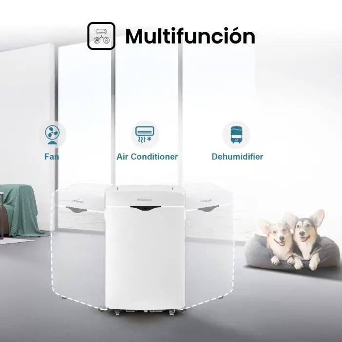 Aire Acondicionado Portátil 12,000 BTU R-32 Bajo Ruido Timer 24 Horas Hisense AP-12CW1RNXS20 HISENSE