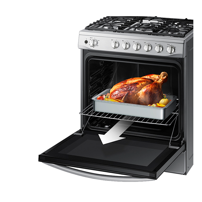 Estufa con Horno 6 Quemadores 30" a Gas Acero Inoxidable Samsung NX52D3000MV/AX Samsung