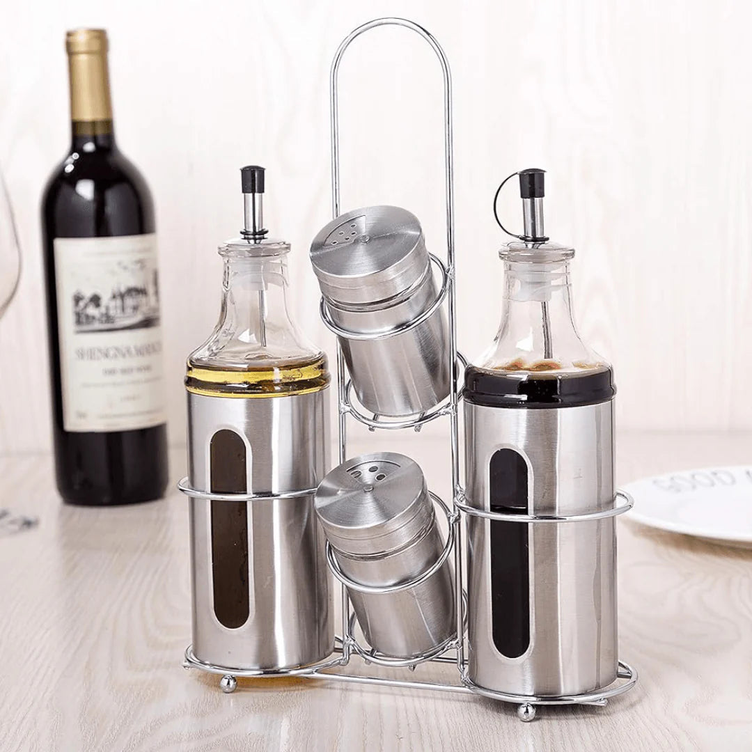 Set de 5 Piezas de Condimenteros y Dispensadores de Aceite 89634 Selecto
