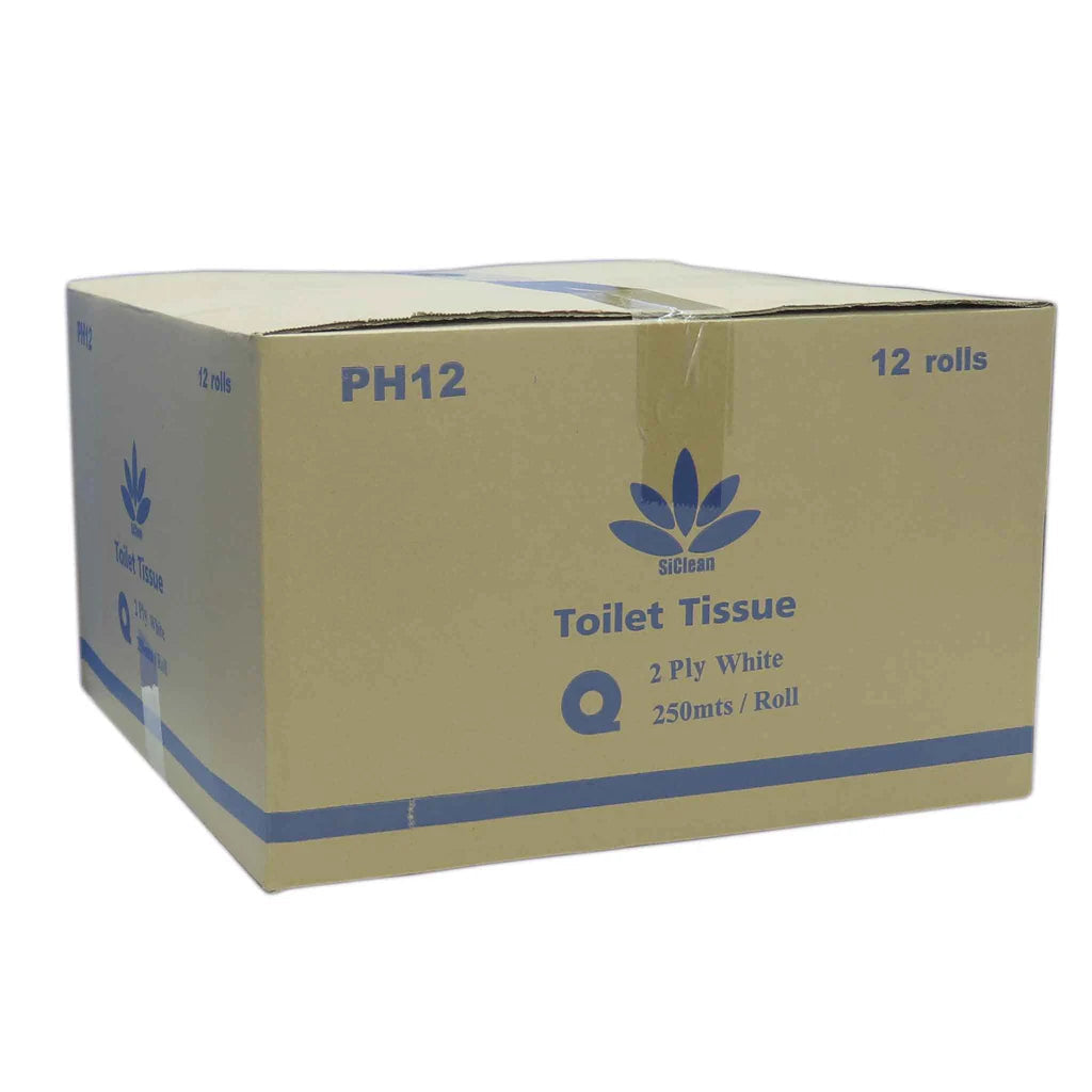 Caja de 12 Rollos de Papel Higiénico 250mt 2 Pliegos PH12 SiClean SICLEAN