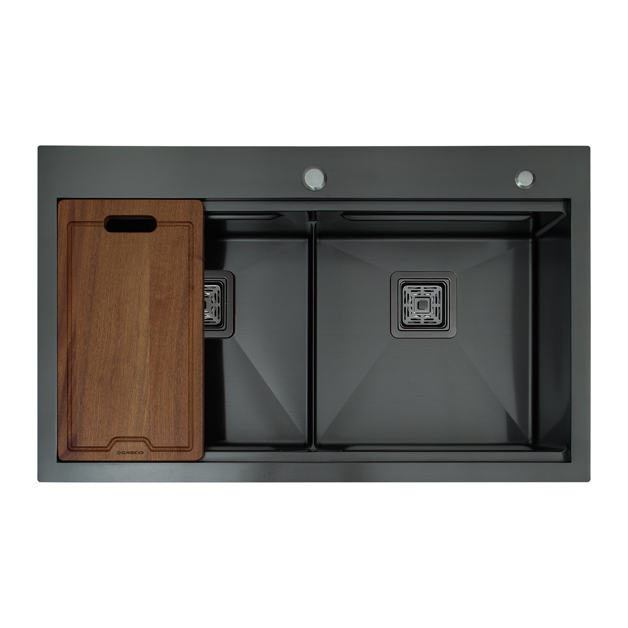 Fregador de 2 Tinas de Acero Inoxidable Negro Mate River-G Gasco GASCO