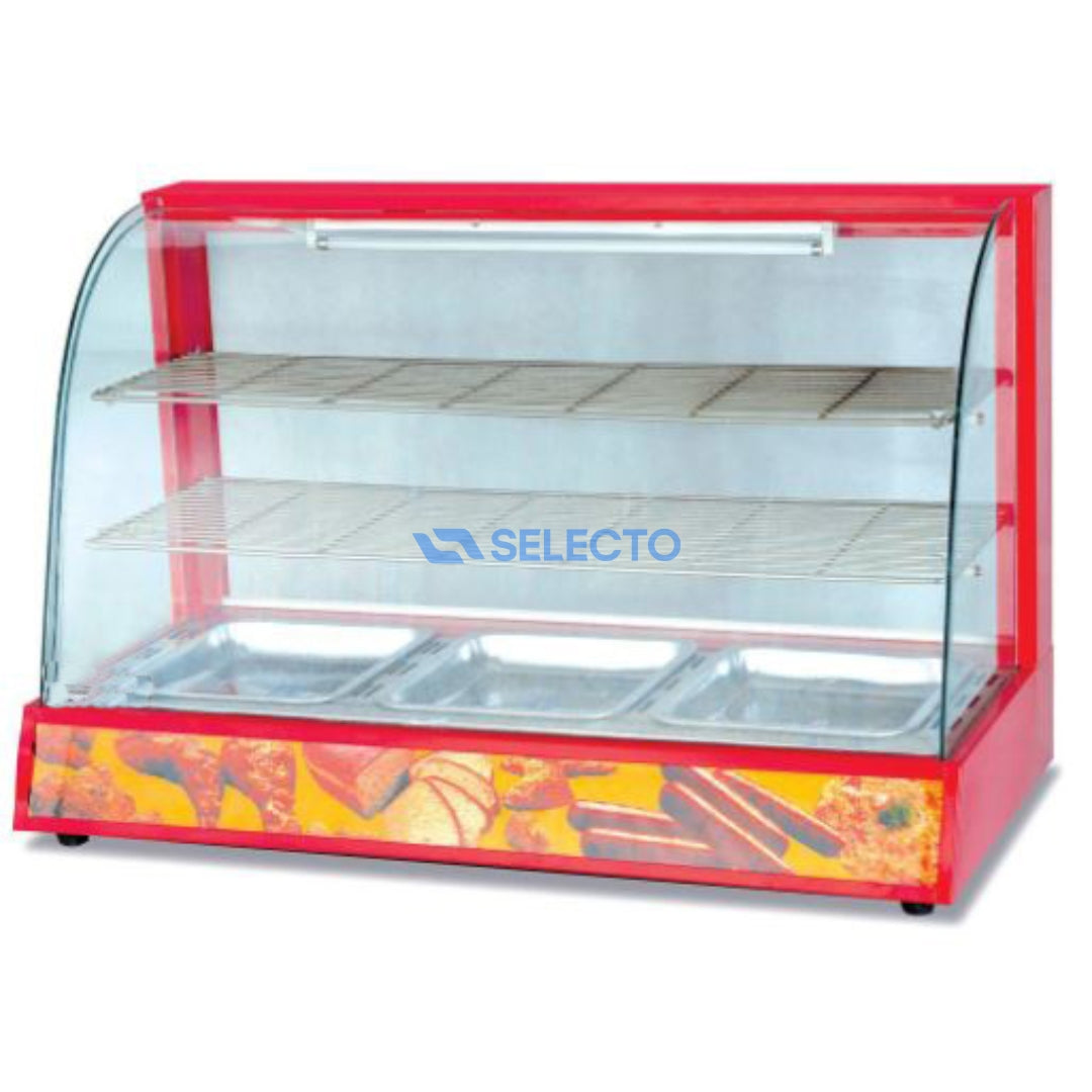 Vitrina Calentador Rojo de 3 Bandejas 950*480*630mm HW-3P Selecto
