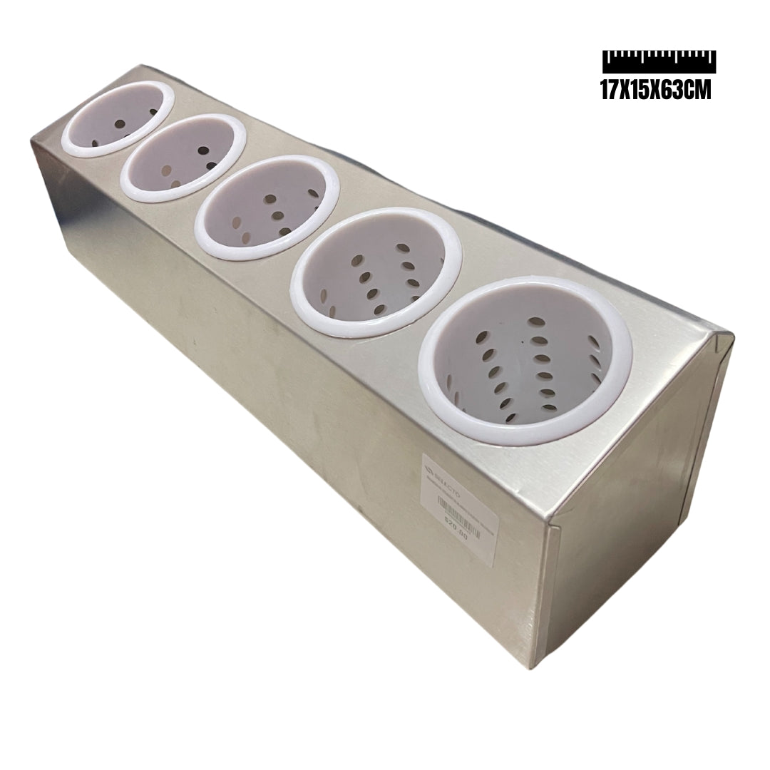 Organizador de Cubiertos de Acero Inoxidable de 5 Compartimientos