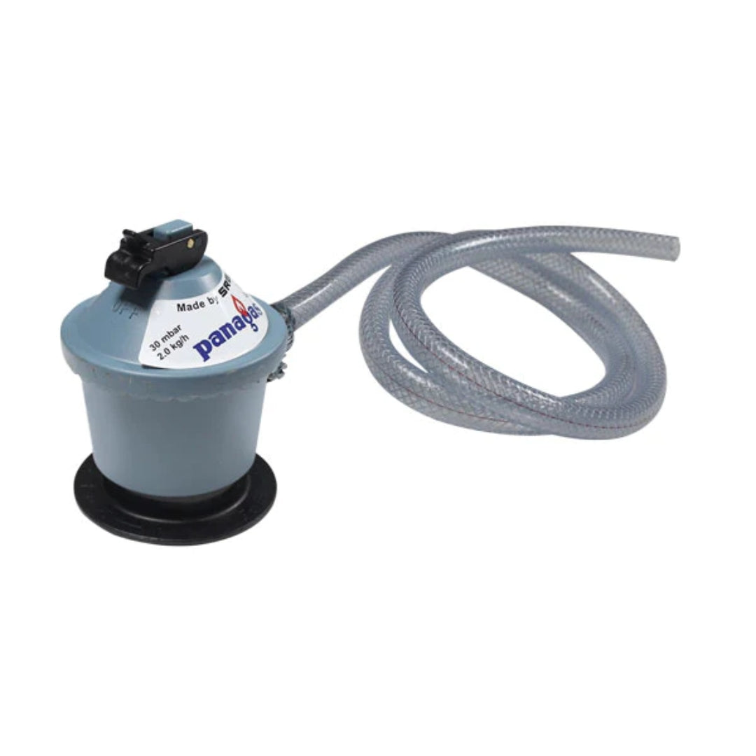 Regulador Panagas Cabezote con 1 Yarda de Manguera y 2 Brazaletes F-401 Cabezote Panagas. Panagas