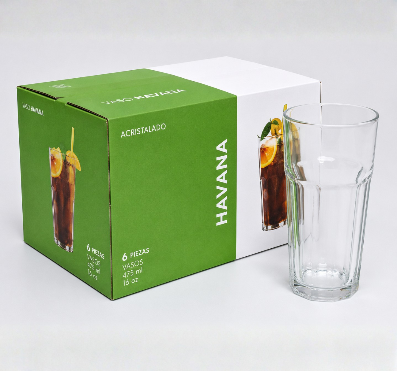 Set 6 Vasos de Vidrio Havana 380ml Citinova PJ-203-13