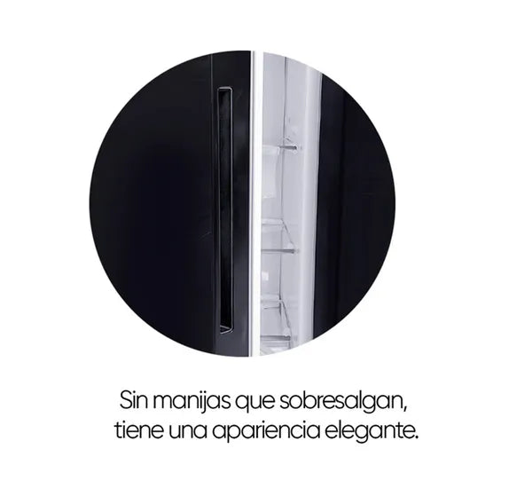 Refrigeradora Side By Side Puertas de Vidrio Negro 15P3 Nisato NRF-516