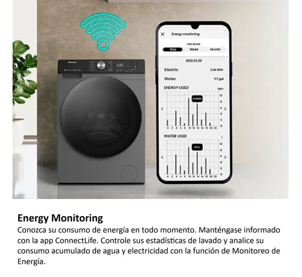 Centro de Lavado Lavadora y Secadora 2en1 15kg/10kg Eléctrico Carga Frontal Hisense WD3S1543BT