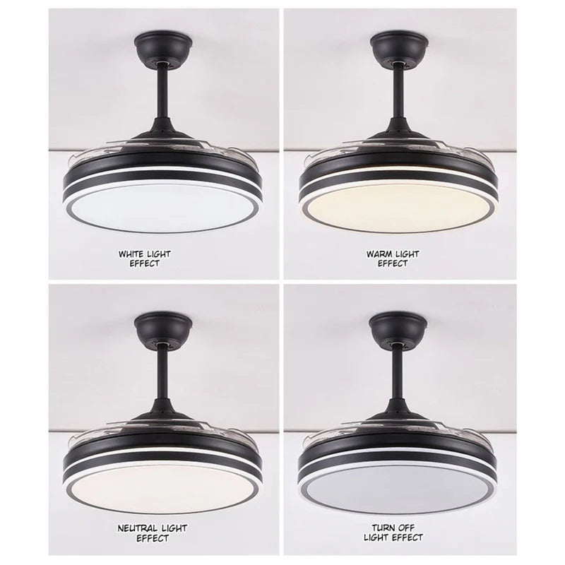 Abanico De Techo Con Lámpara Y Bocina Bluetooth. 3 Tonos De Luz. 42" Ventilador A Control Remoto. Fan 110V