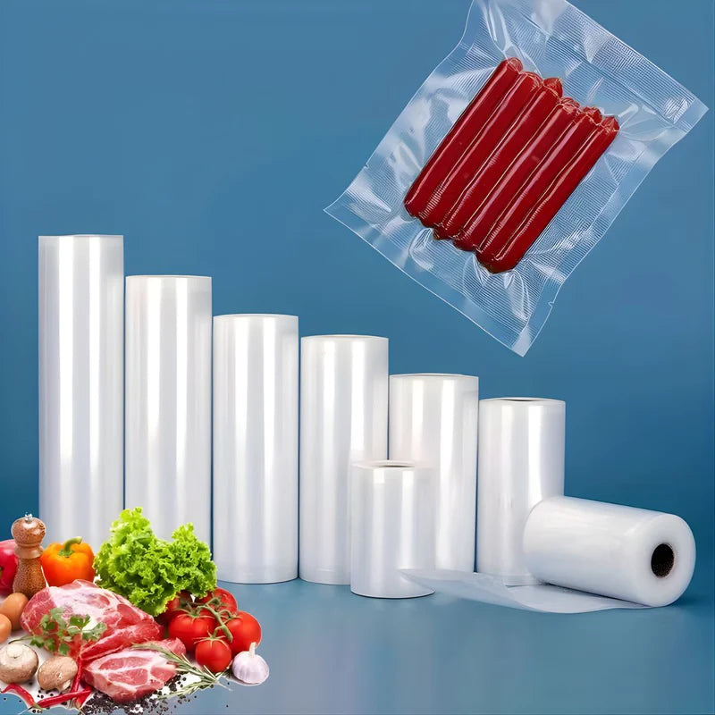 Rollos De Bolsas Para Sellado Al Vacío 5Mts Largo Continuo. Libre De BPA. Apto Para Congelador Y Microondas. Rollo De Envasado Al Vacío Selecto