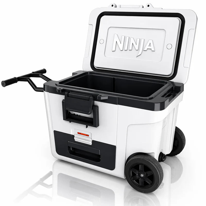 Cooler Ninja Frostvault De 45QT Con Ruedas. Hielera Térmica Con Dry Zone, Gaveta Inferior Y Alta Conservación De Frío. Color Blanco. FB245WH