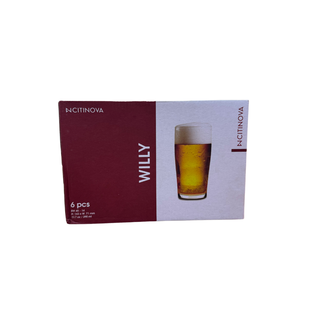 Set 6 Vasos de Vidrio 390ml Willy Citinova BW-45-14