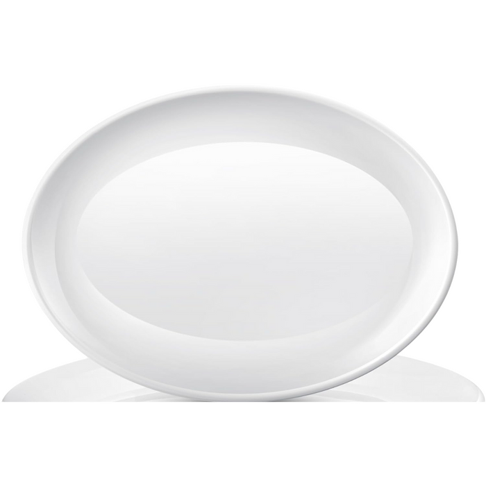 Plato de Melamina Ovalado Blanco 14" BG-38002-14W