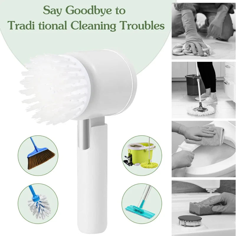 Cepillo Giratorio Eléctrico Inalámbrico. Limpiador A Batería Con Resistencia Al Agua IPX7. Incluye Accesorios. AB341