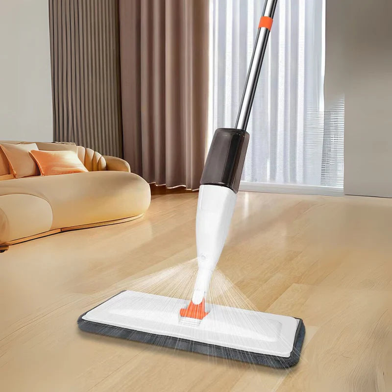 Mopa Con Rociador Spray Y Almohadilla De Microfibra Reutilizable. Limpieza Sin Cubeta Trapeador Plano. Spray Mop AB344