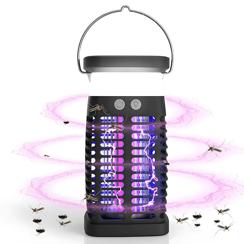 Lámpara Mata Insectos. Trampa Para Mosquitos Eléctrica Portátil Con Panel Solar 4200V. Luz UV Inalámbrica. AB353