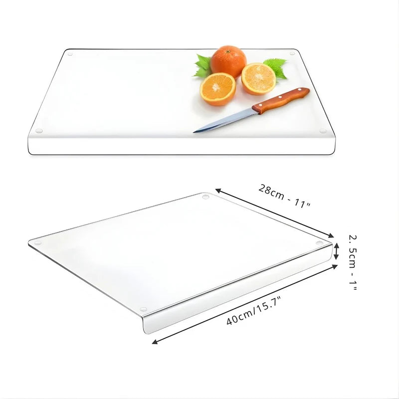 Tabla De Picar Corte Acrílica Transparente 15.7X11” (40Cm X 28Cm). Protector De Mesas. Superficie Para Picar.Tabla Para Cocina. LT152