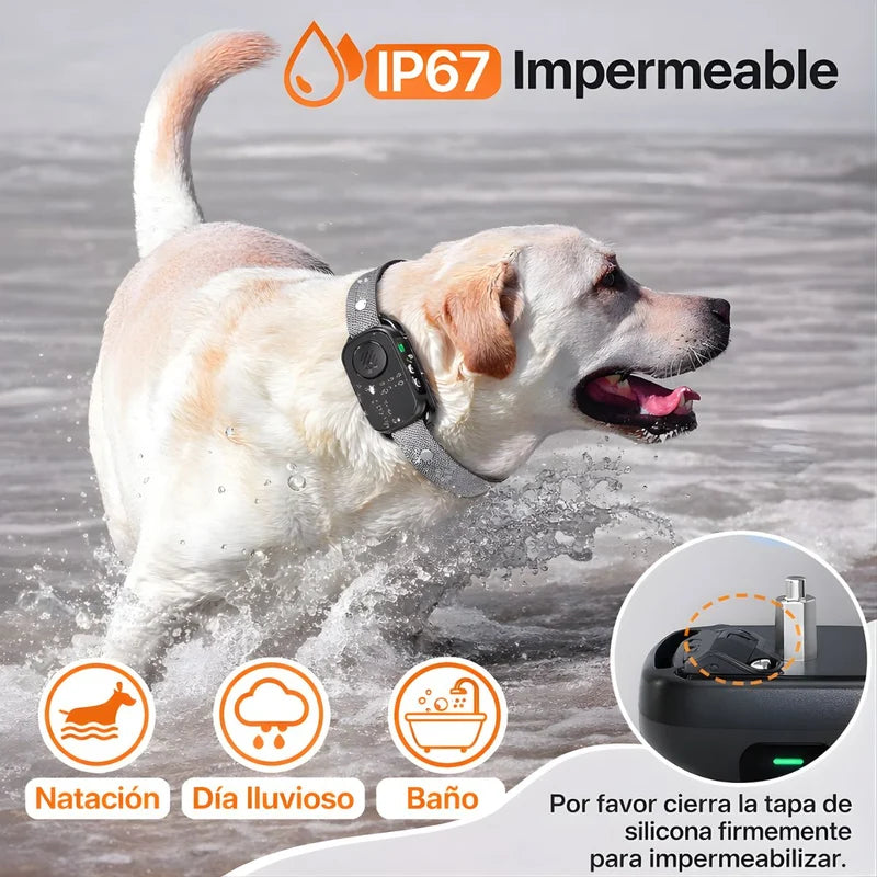 Collar De Entrenamiento Para Perros Recargable Con Control De Ladridos. 3 Modos (Beep, Vibración Y Descarga) Con 5 Niveles De Sensibilidad. Antiladridos. LT965