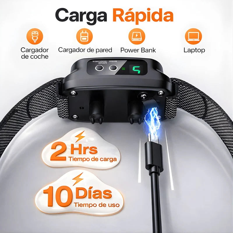 Collar De Entrenamiento Para Perros Recargable Con Control De Ladridos. 3 Modos (Beep, Vibración Y Descarga) Con 5 Niveles De Sensibilidad. Antiladridos. LT965