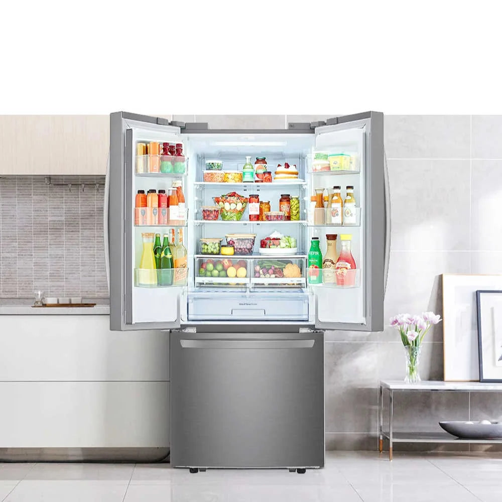 Refrigeradora French Door 22p3 Inverter Multi Air Flow Moist Balance Crisper Smart Diagnosis con Dispensador de Agua LG LM22SGPK Nevera.